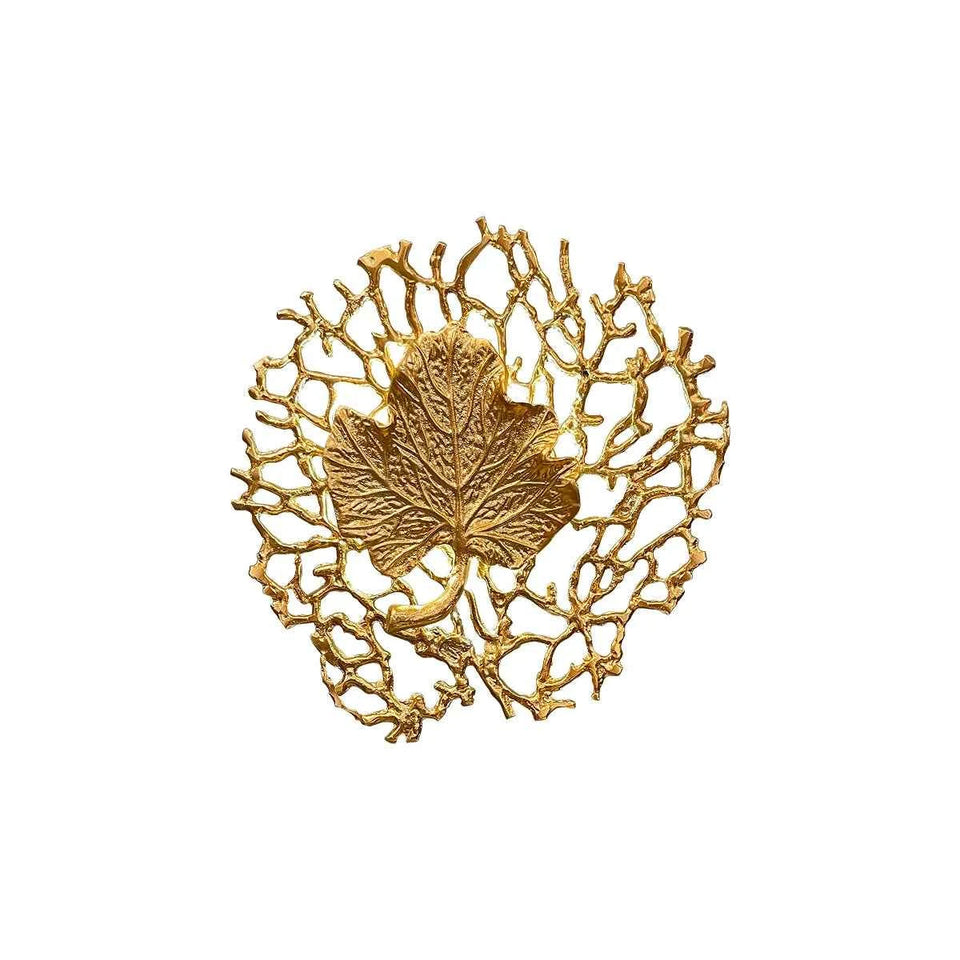 Leaf-Shaped Brass Biophilic Wall Lamp