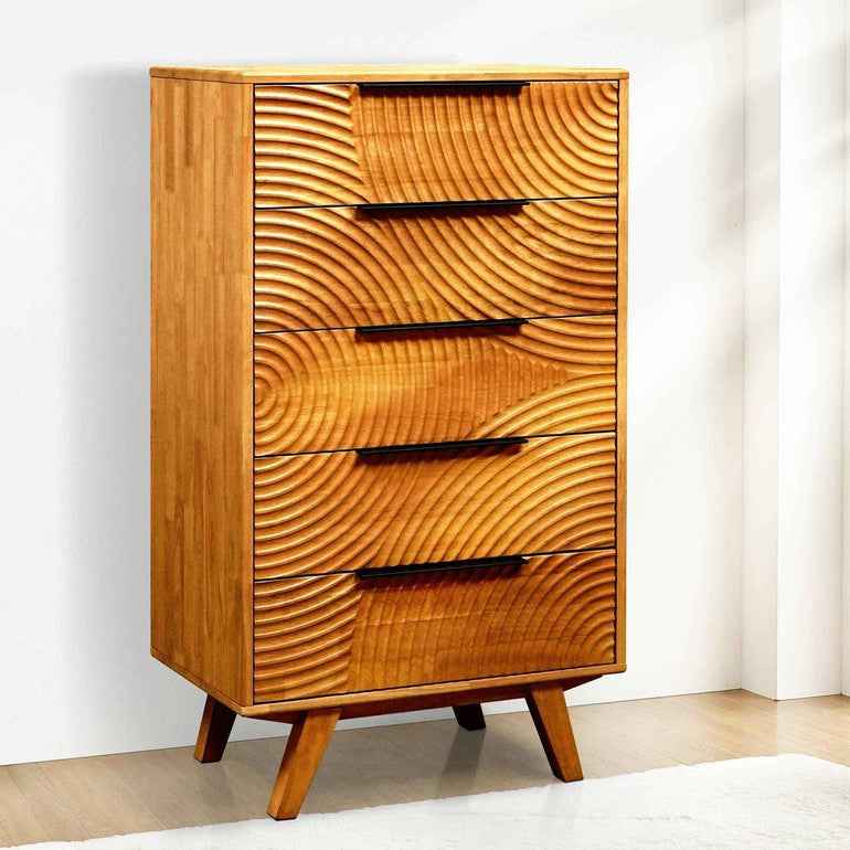 Harmony Solid Wood Dresser with 5 Drawers