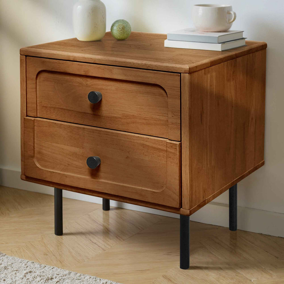 Savana Solid Wood 2-Drawer Nightstand