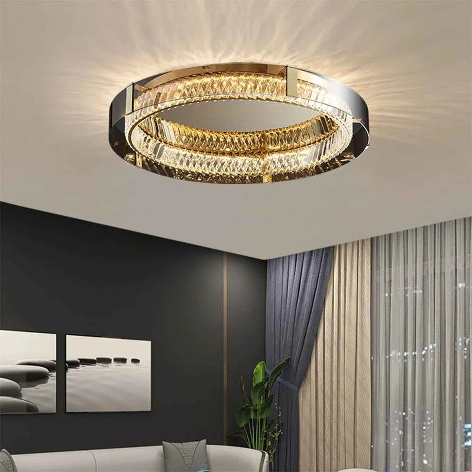 Plafonnier Glass Crystal Ceiling Light