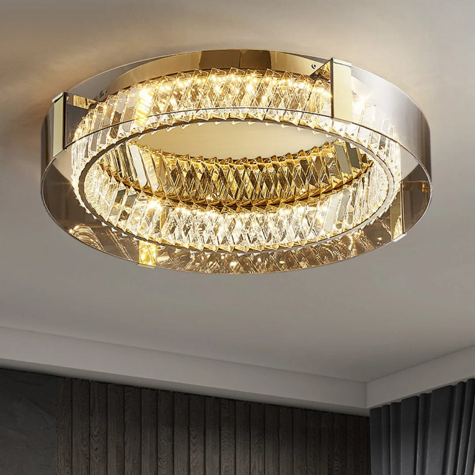 Plafonnier Glass Crystal Ceiling Light