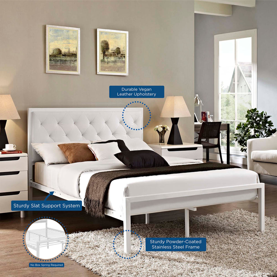 Mia Vinyl Bed by Modway