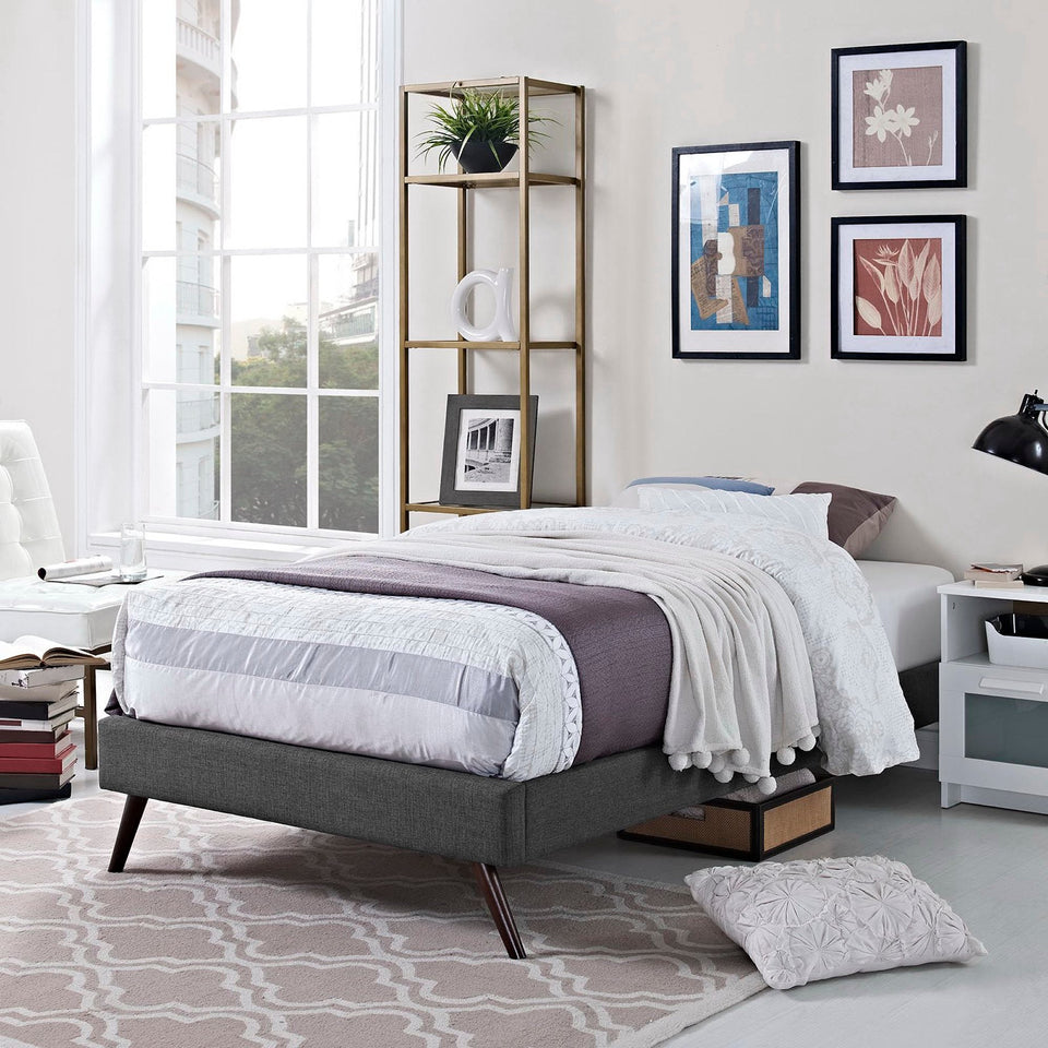 Helen Fabric Bed Frame with Round Splayed Legs by Modway