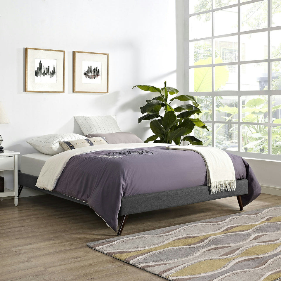 Helen Fabric Bed Frame with Round Splayed Legs by Modway