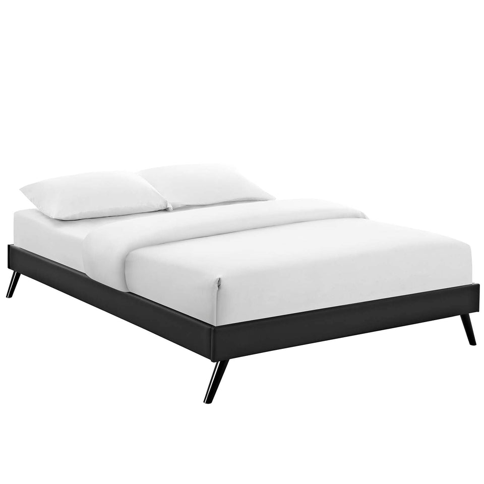Helen Vegan Leather Bed Frame with Round Splayed Legs by Modway