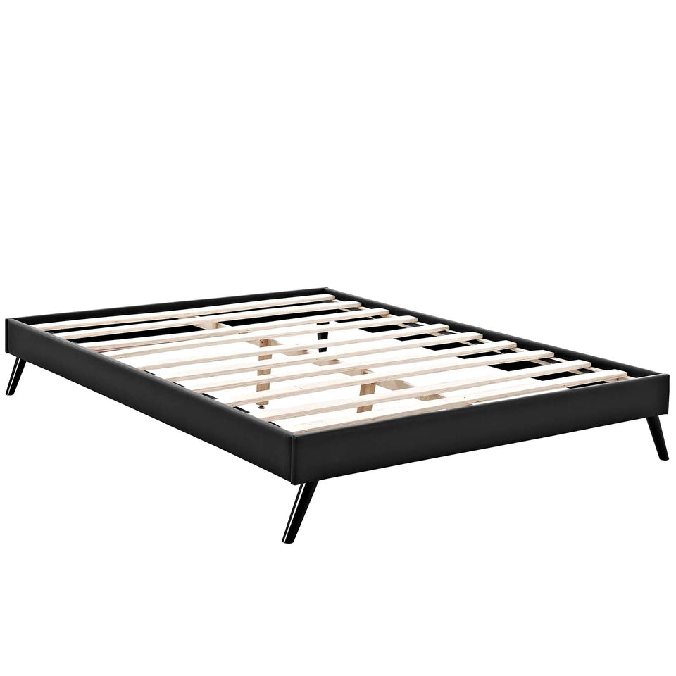 Helen Vegan Leather Bed Frame with Round Splayed Legs by Modway