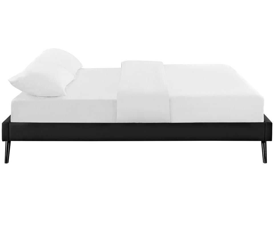 Helen Vegan Leather Bed Frame with Round Splayed Legs by Modway