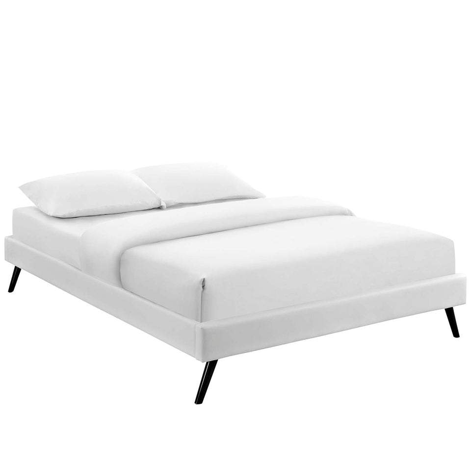 Helen Vegan Leather Bed Frame with Round Splayed Legs by Modway