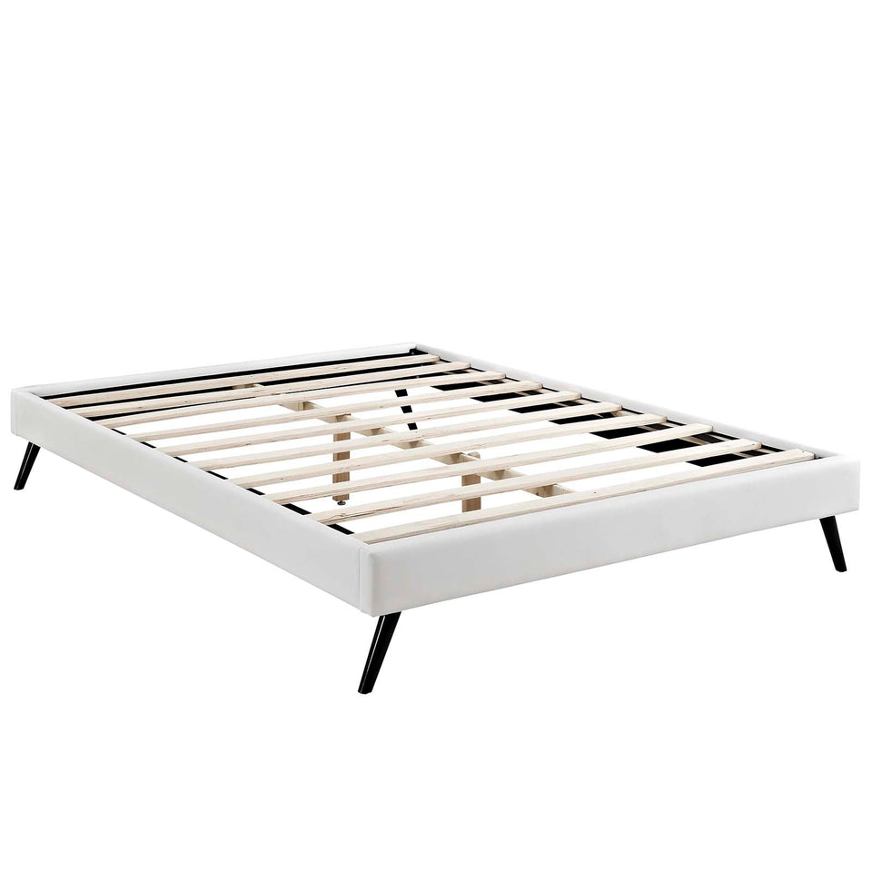Helen Vegan Leather Bed Frame with Round Splayed Legs by Modway