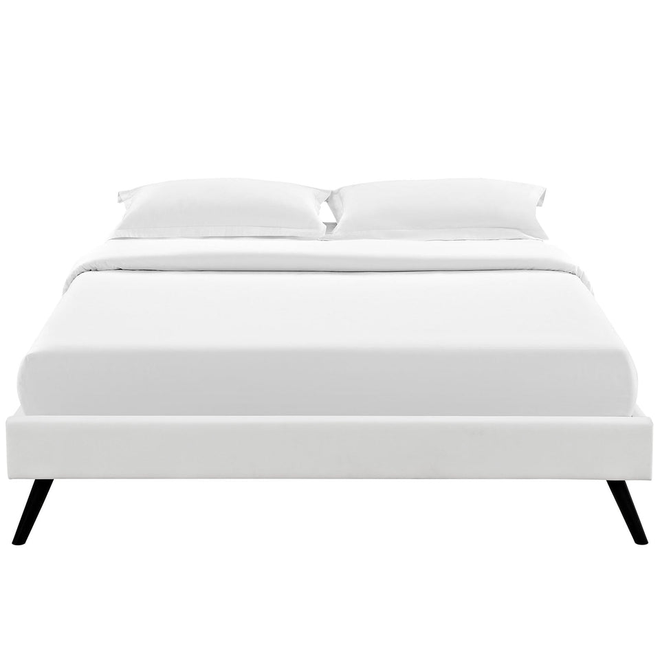 Helen Vegan Leather Bed Frame with Round Splayed Legs by Modway