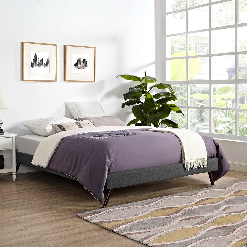 Helen Fabric Bed Frame with Round Splayed Legs by Modway