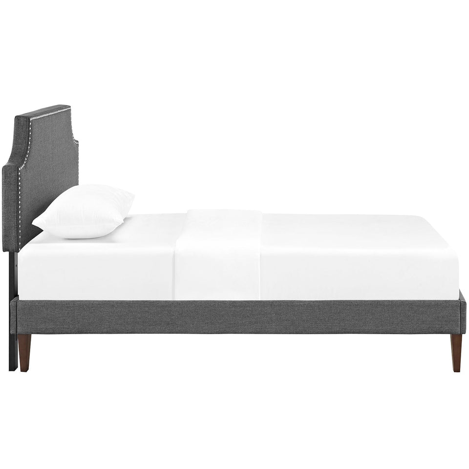 Laura Fabric Platform Bed with Squared Tapered Legs by Modway