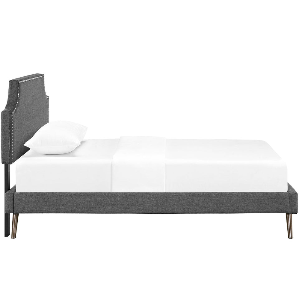 Laura Fabric Platform Bed with Round Splayed Legs by Modway