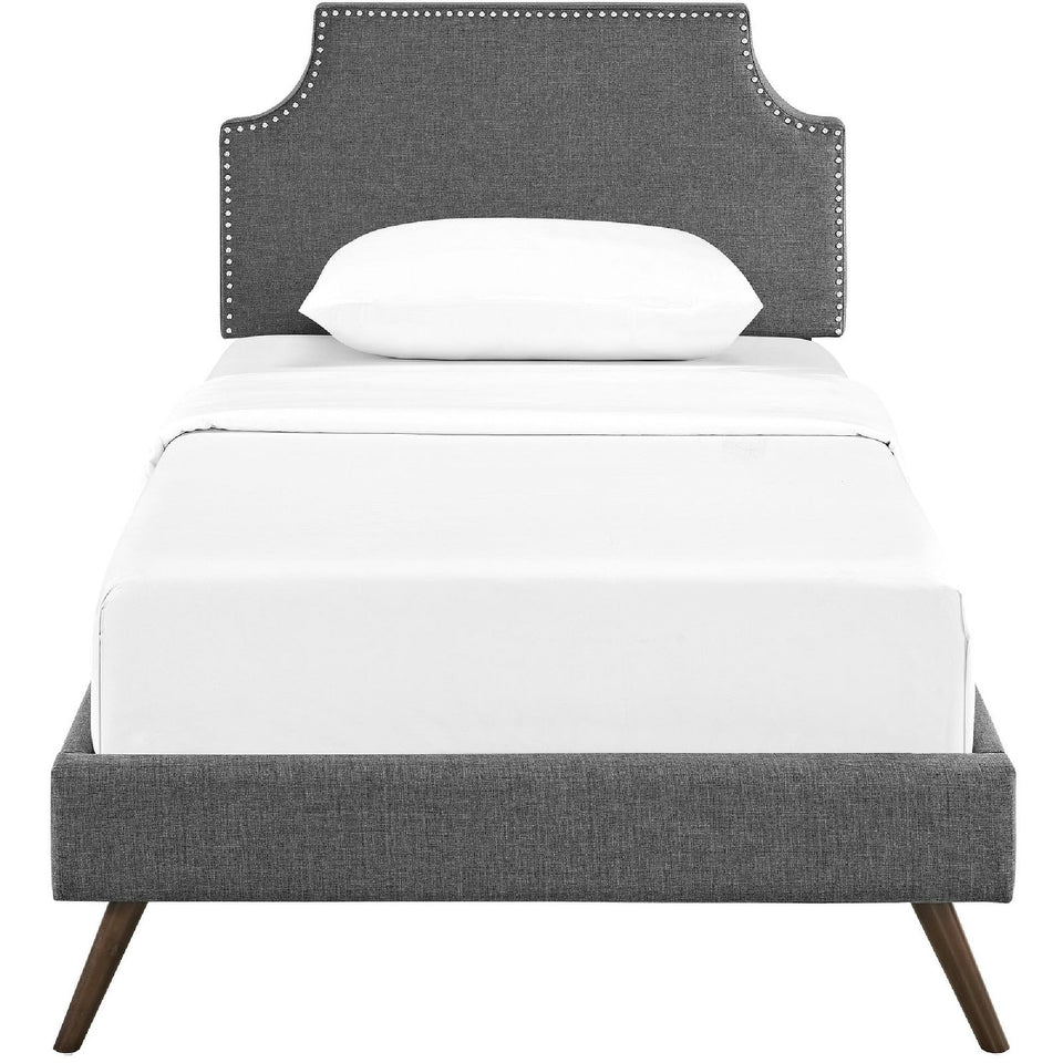 Laura Fabric Platform Bed with Round Splayed Legs by Modway