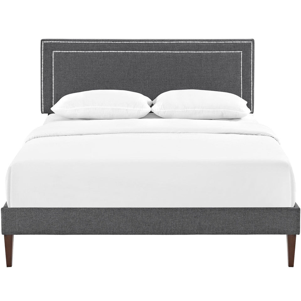 Jessamine Fabric Platform Bed with Squared Tapered Legs by Modway