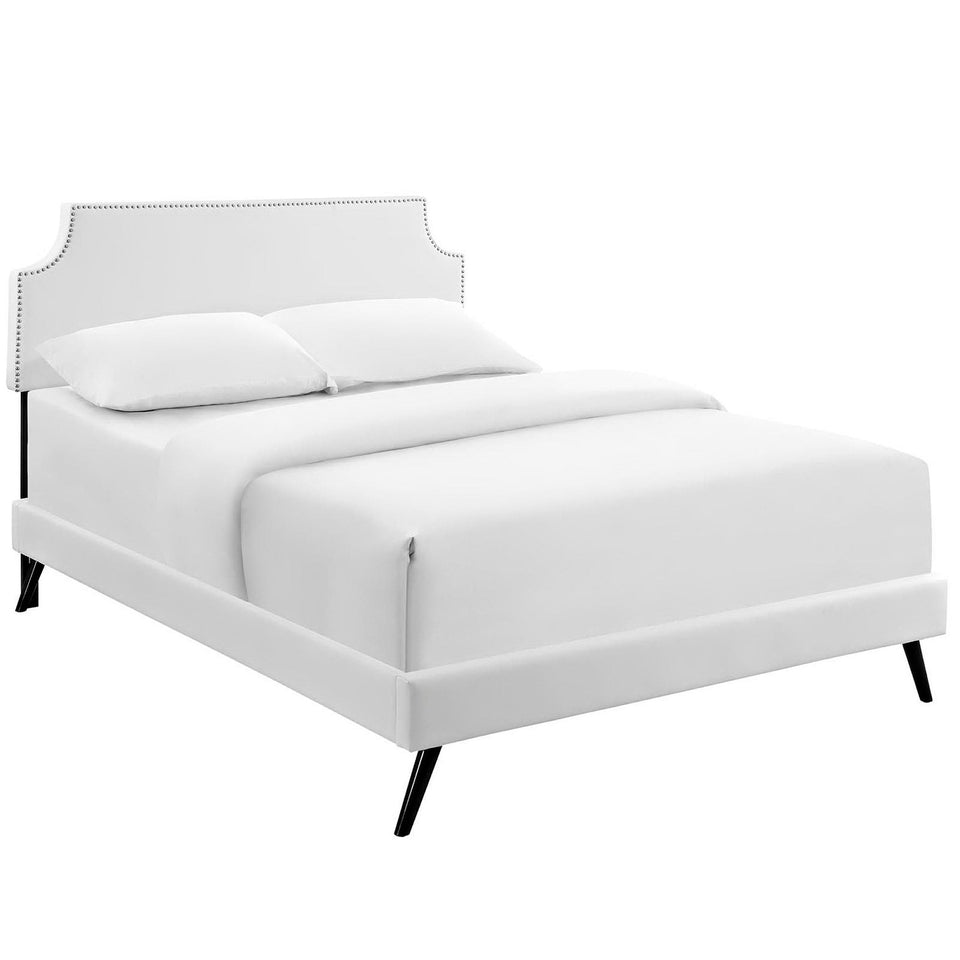 Laura Fabric Platform Bed with Round Splayed Legs by Modway
