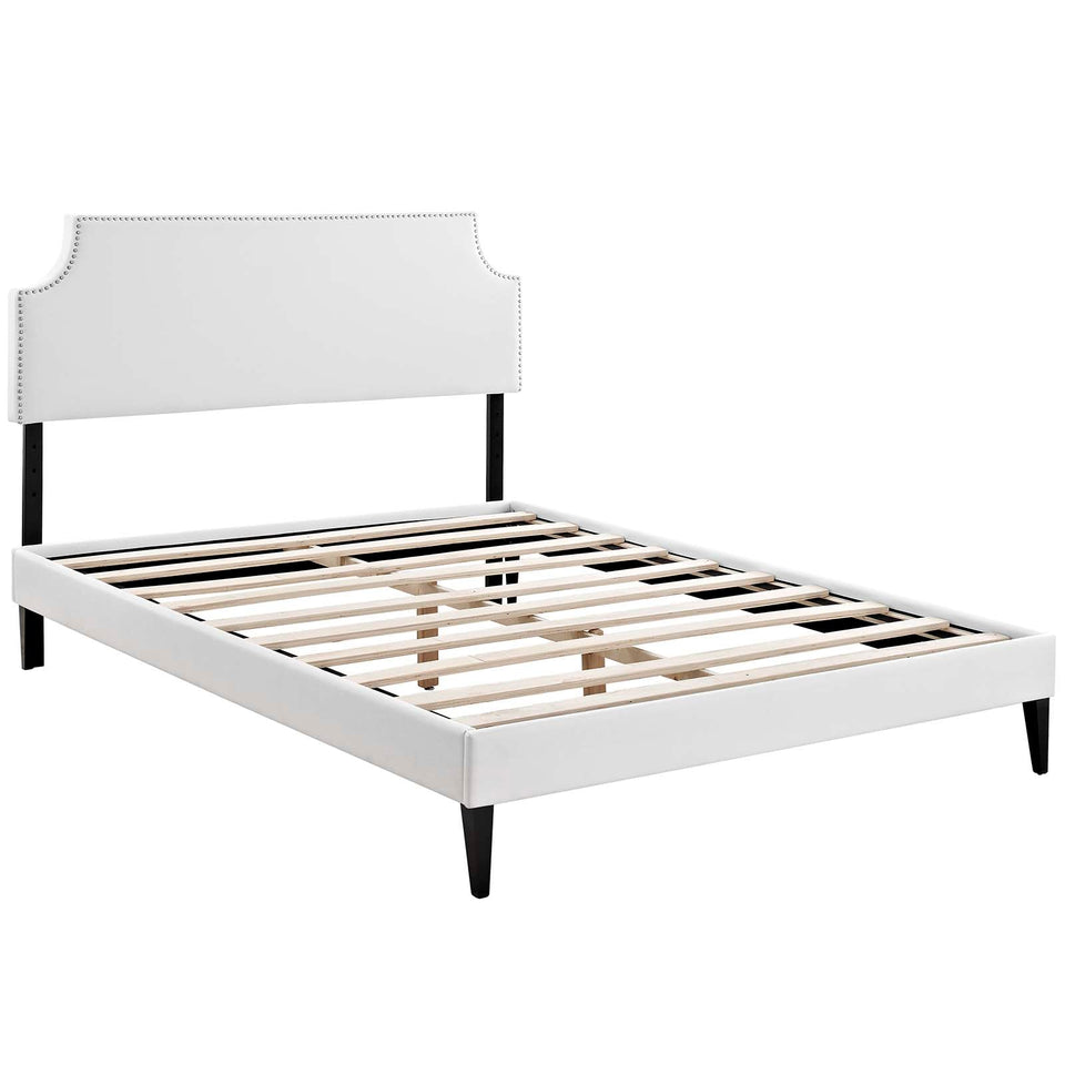 Laura Fabric Platform Bed with Squared Tapered Legs by Modway