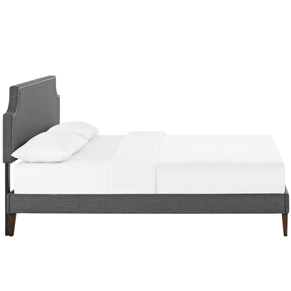 Laura Fabric Platform Bed with Squared Tapered Legs by Modway