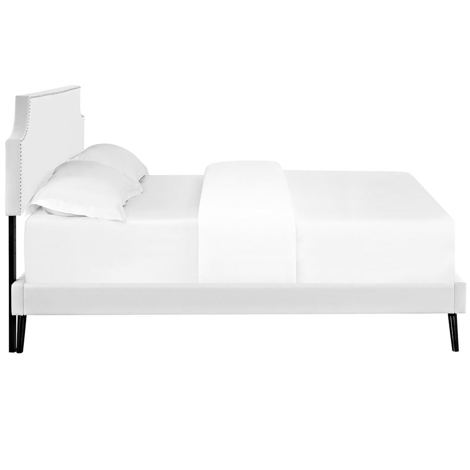 Laura Fabric Platform Bed with Round Splayed Legs by Modway