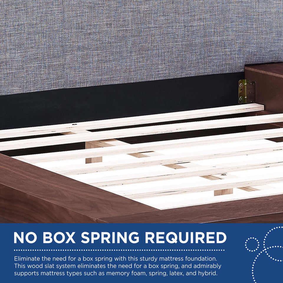 Freja Fabric Queen Platform Bed by Modway