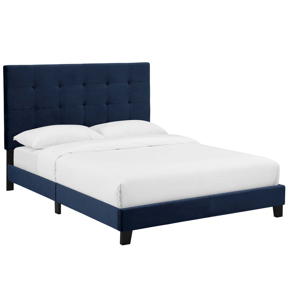 Melanie Tufted Button Upholstered Performance Velvet Platform Bed by Modway