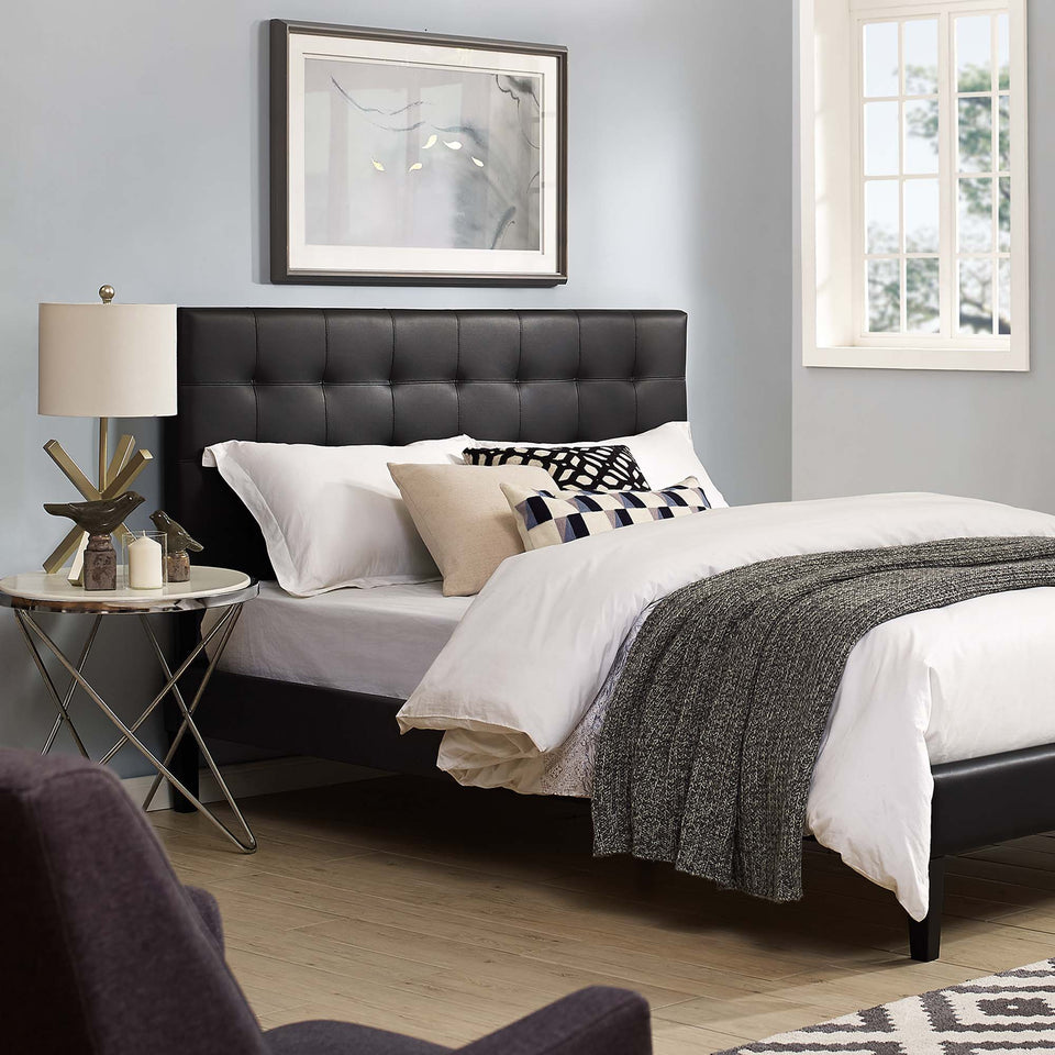 Paisley Tufted Upholstered Faux Leather Full / Queen Headboard by Modway