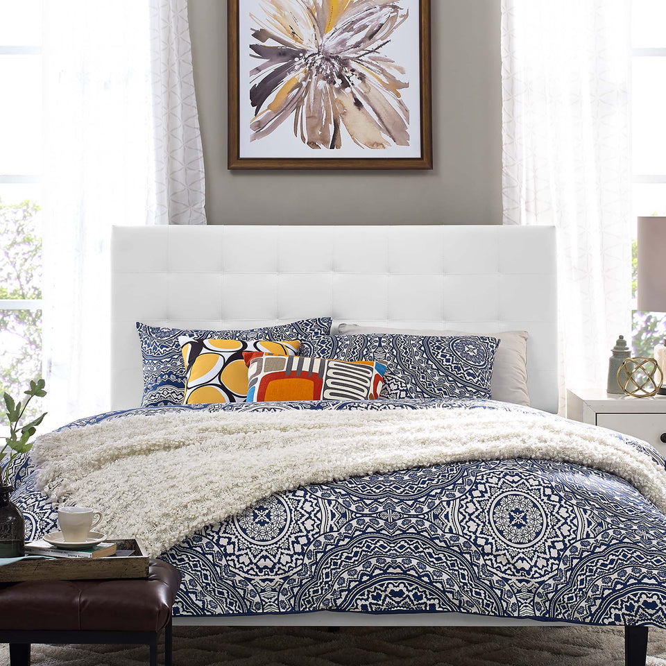 Paisley Tufted Upholstered Faux Leather King and California King Headboard by Modway