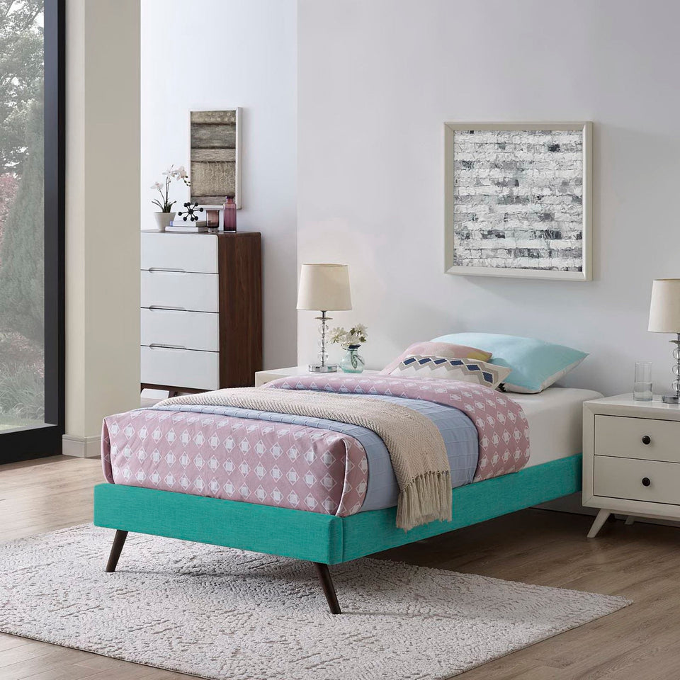 Loryn Fabric Bed Frame with Round Splayed Legs by Modway