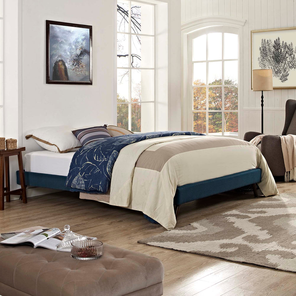 Loryn Fabric Bed Frame with Round Splayed Legs by Modway