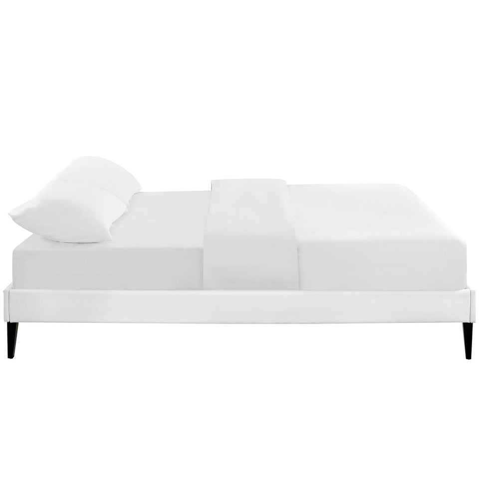 Tessie Vinyl Bed Frame with Squared Tapered Legs by Modway