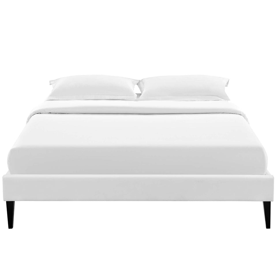 Tessie Vinyl Bed Frame with Squared Tapered Legs by Modway