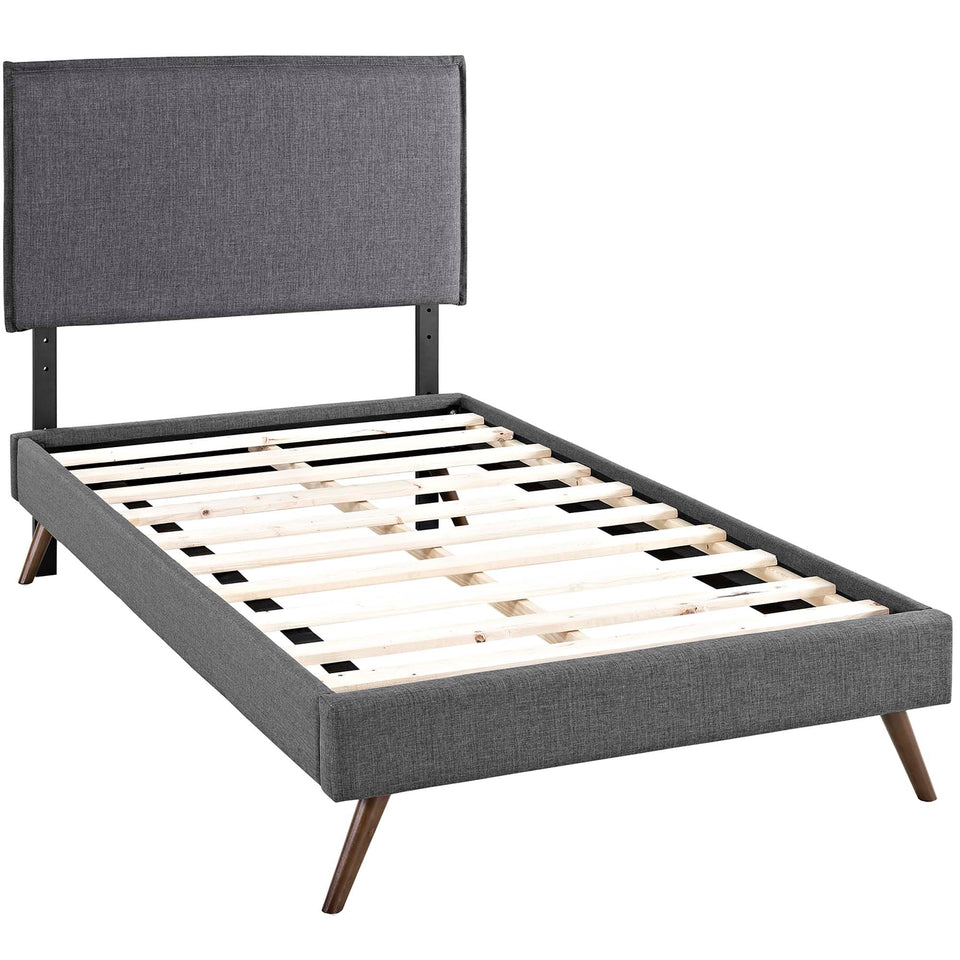 Amaris Fabric Platform Bed with Round Splayed Legs by Modway