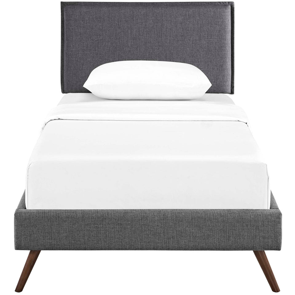 Amaris Fabric Platform Bed with Round Splayed Legs by Modway