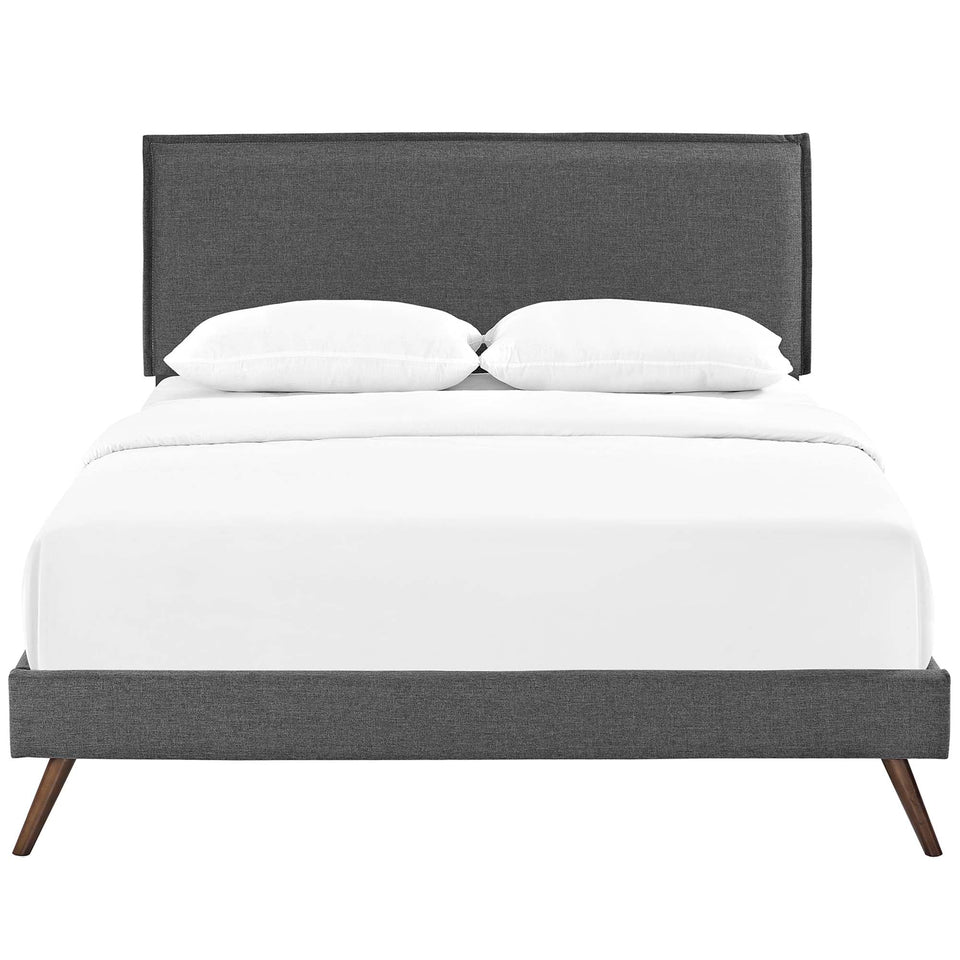 Amaris Fabric Platform Bed with Round Splayed Legs by Modway