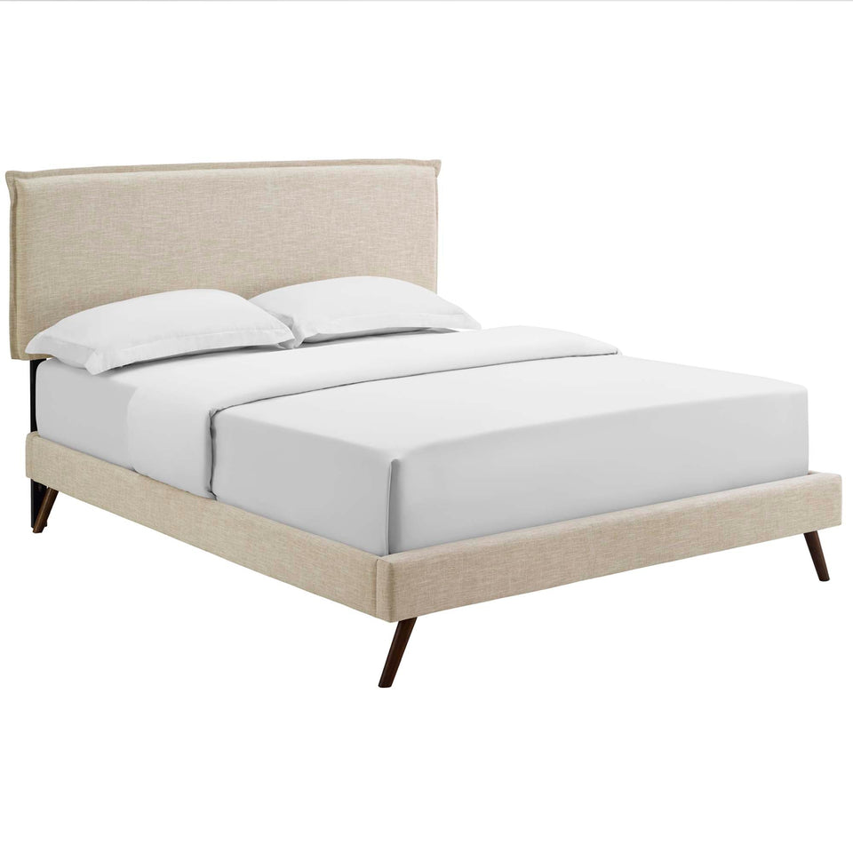 Amaris Fabric Platform Bed with Round Splayed Legs by Modway