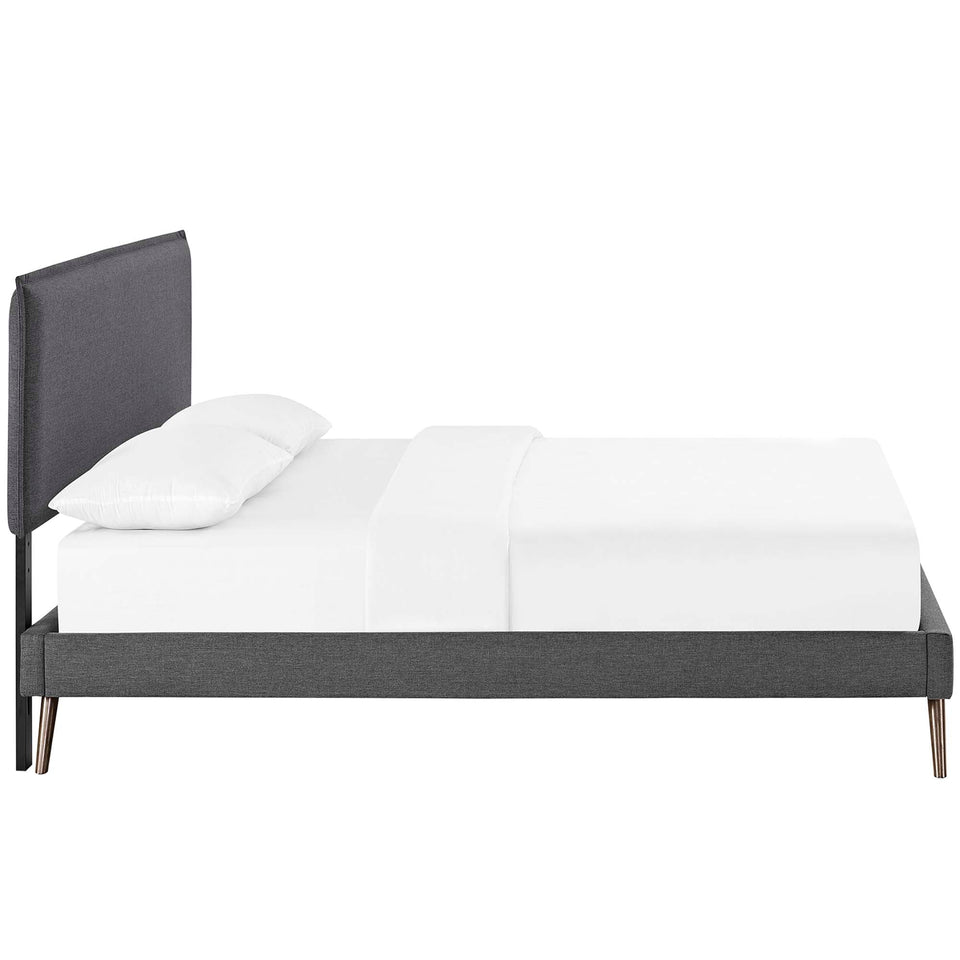 Amaris Fabric Platform Bed with Round Splayed Legs by Modway
