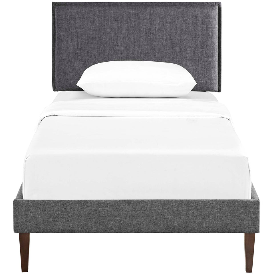 Amaris Fabric Platform Bed with Squared Tapered Legs by Modway