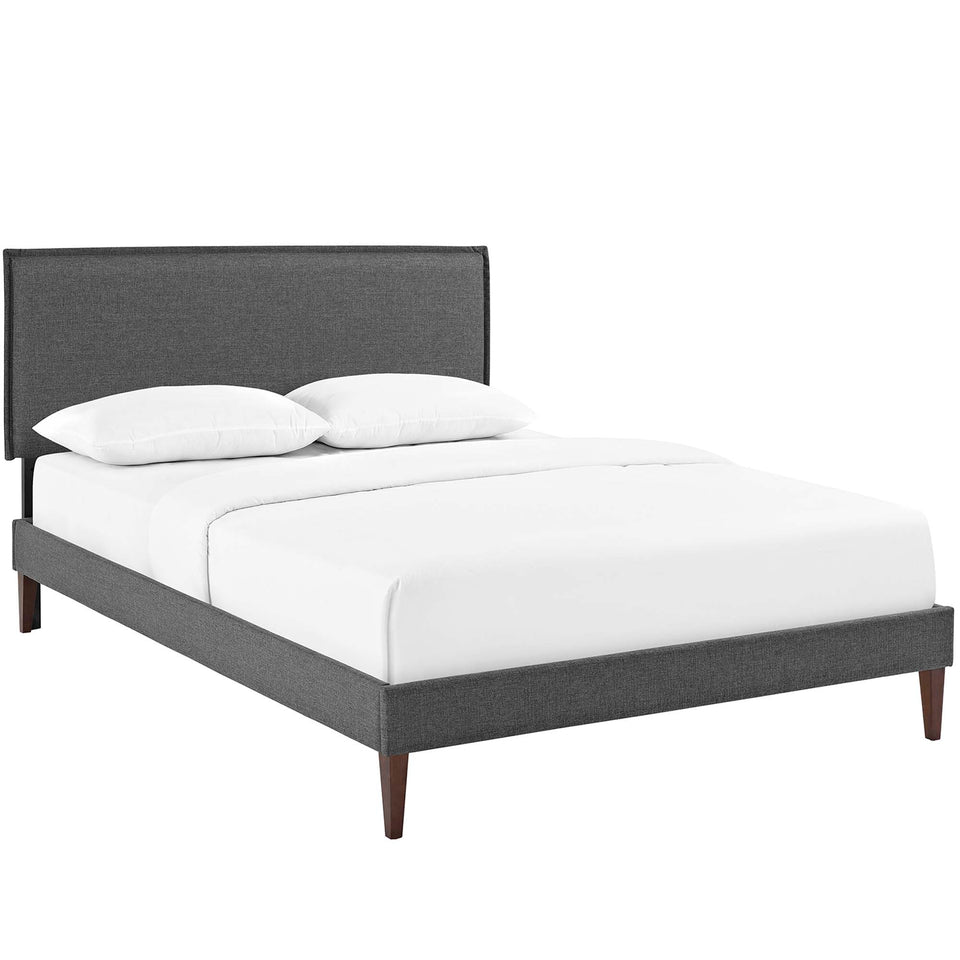 Amaris Fabric Platform Bed with Squared Tapered Legs by Modway