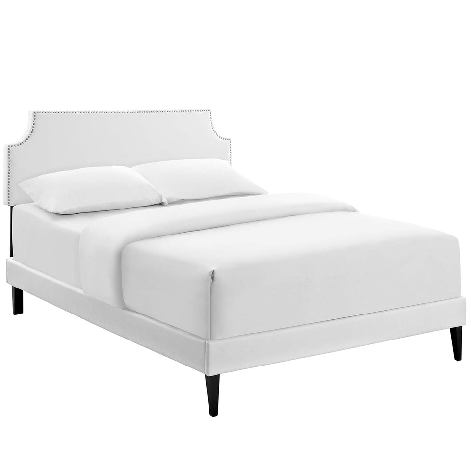 Corene Vinyl Platform Bed with Squared Tapered Legs by Modway