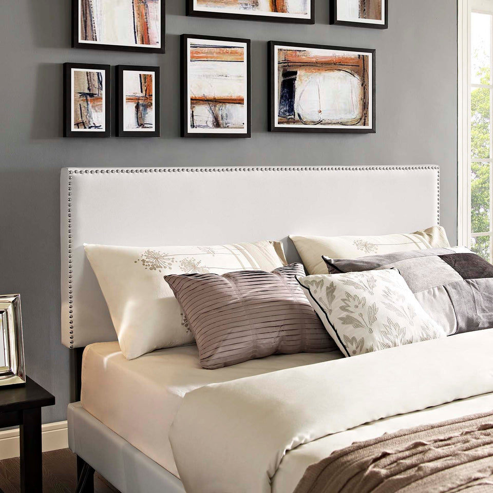 Macie Vinyl Platform Bed with Round Splayed Legs by Modway