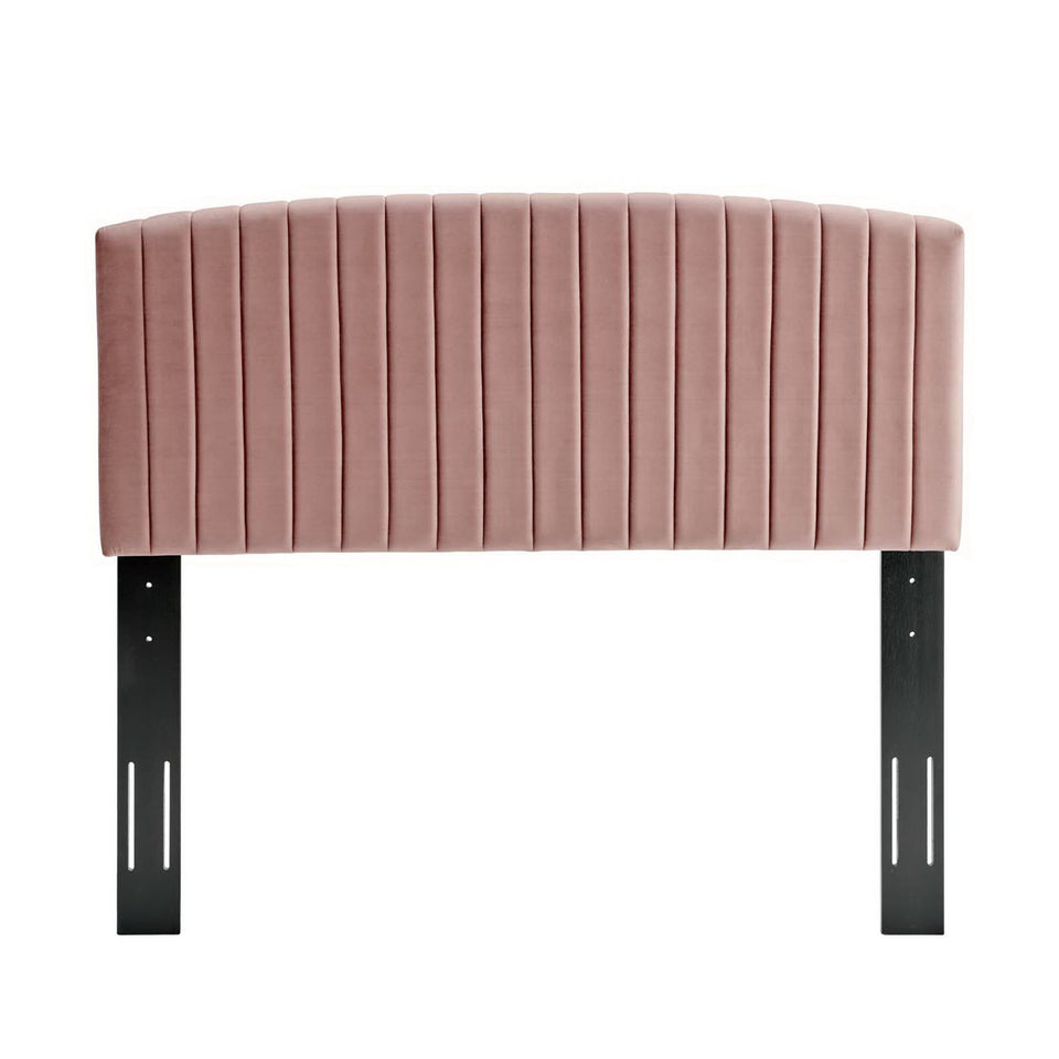 Alessi Tapered Wood Leg Performance Velvet Queen Platform Bed by Modway