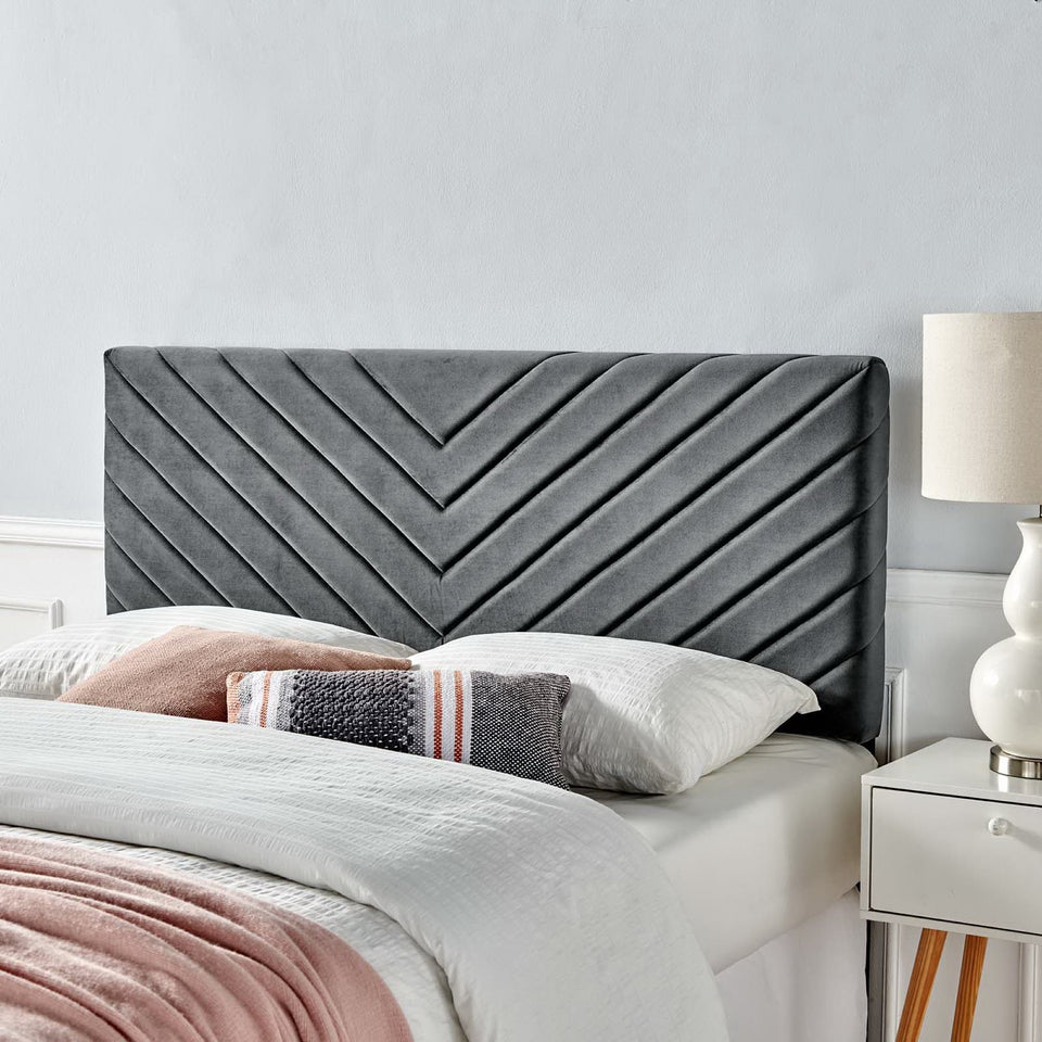 Alyson Angular Channel Tufted Performance Velvet Full / Queen Headboard by Modway