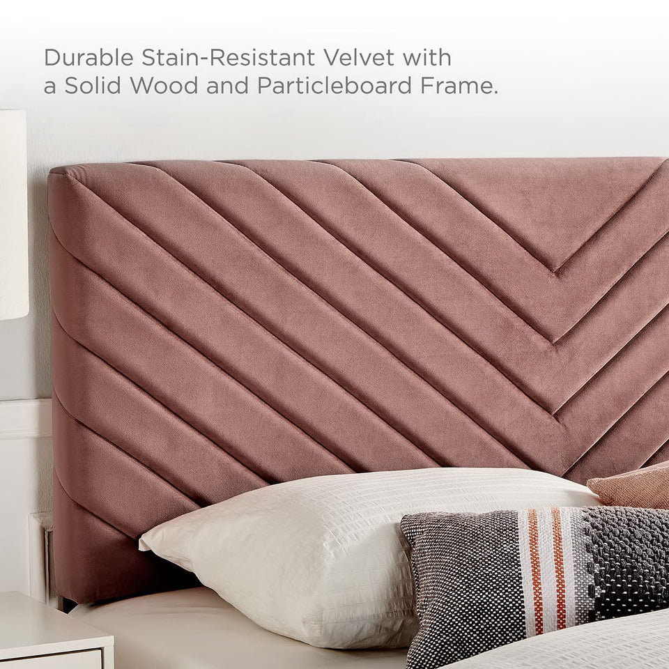 Alyson Angular Channel Tufted Performance Velvet Full / Queen Headboard by Modway