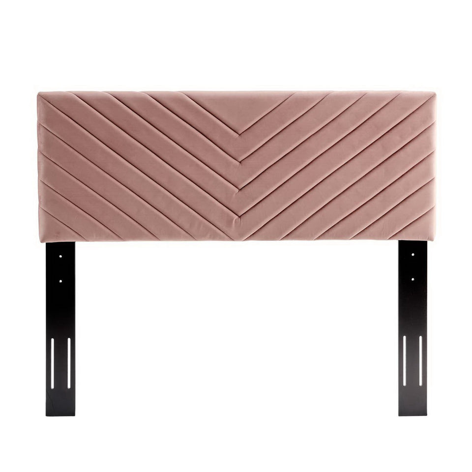 Roxanne Tapered Wood Leg Performance Velvet Queen Platform Bed by Modway