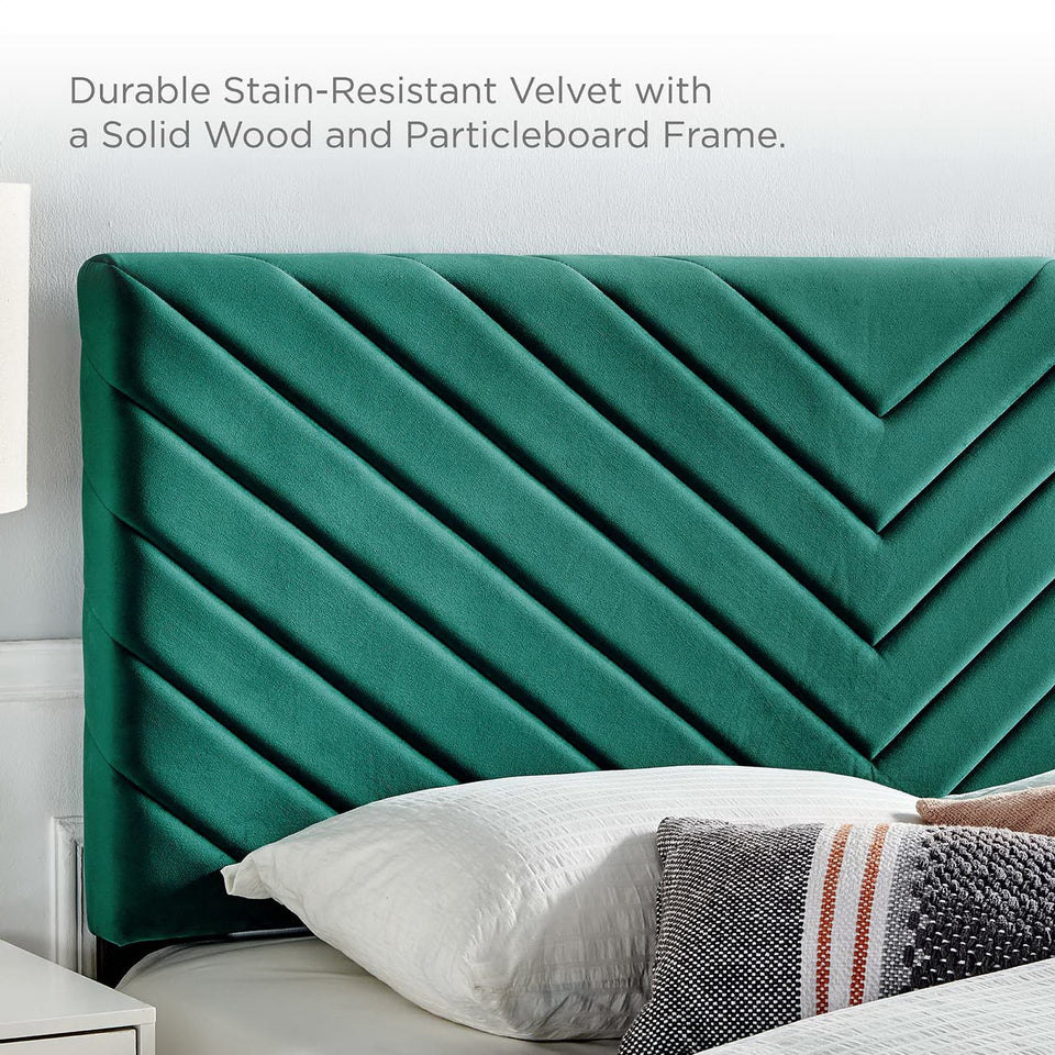 Alyson Angular Channel Tufted Performance Velvet Full / Queen Headboard by Modway
