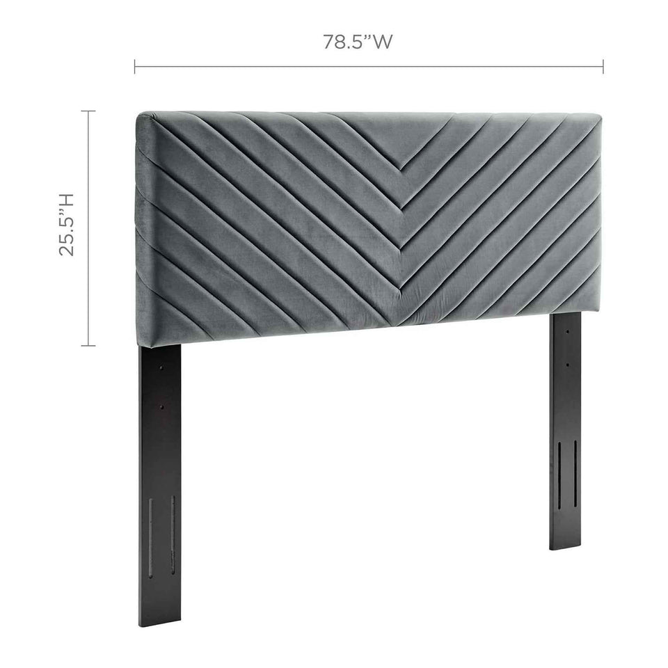 Alyson Angular Channel Tufted Performance Velvet King / California King Headboard by Modway