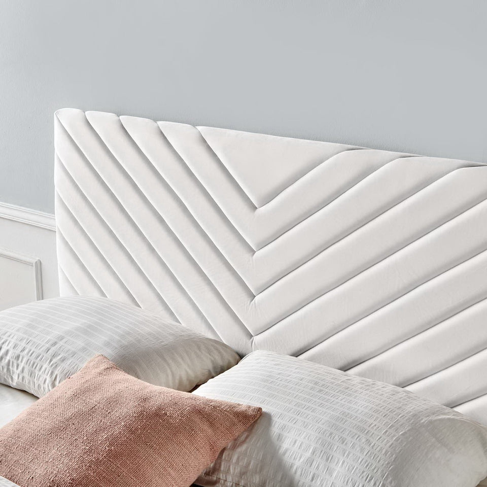 Alyson Angular Channel Tufted Performance Velvet King / California King Headboard by Modway
