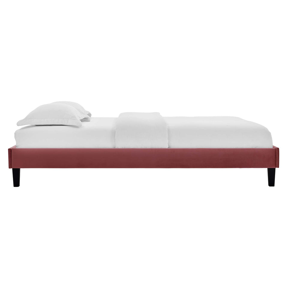 Alessi Tapered Wood Leg Performance Velvet Queen Platform Bed by Modway