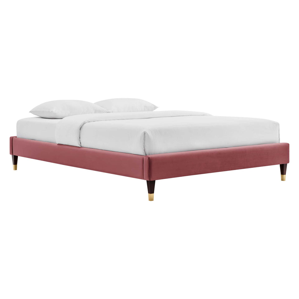 Current Performance Velvet Queen Platform Bed by Modway
