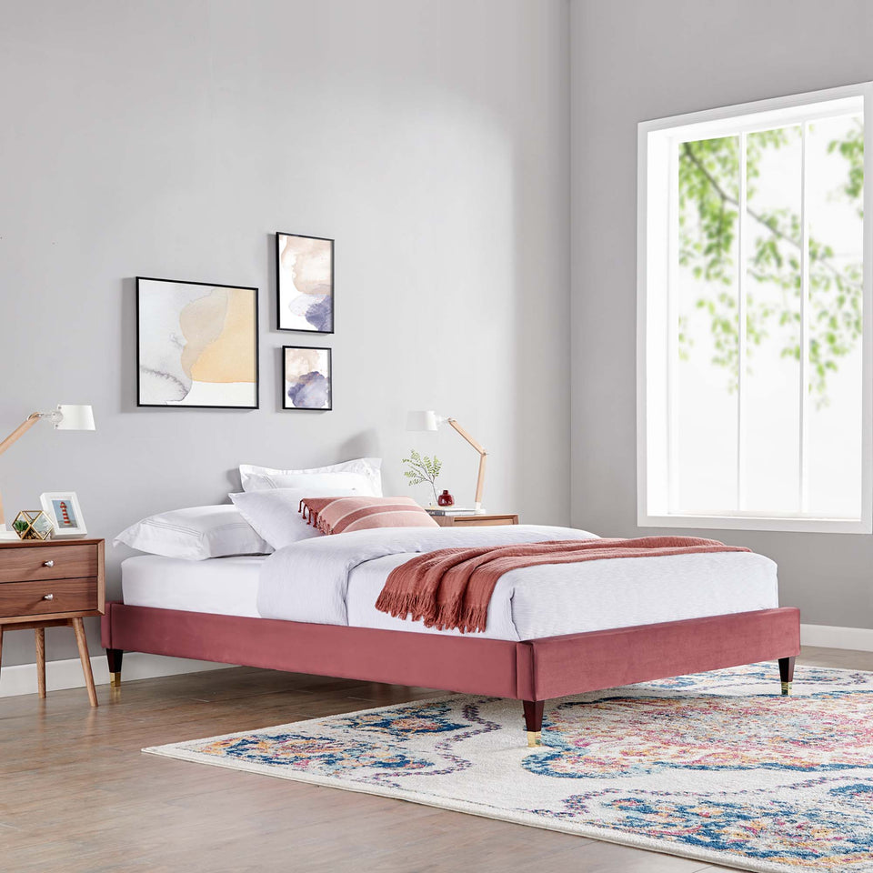 Harlow Performance Velvet King Platform Bed Frame by Modway